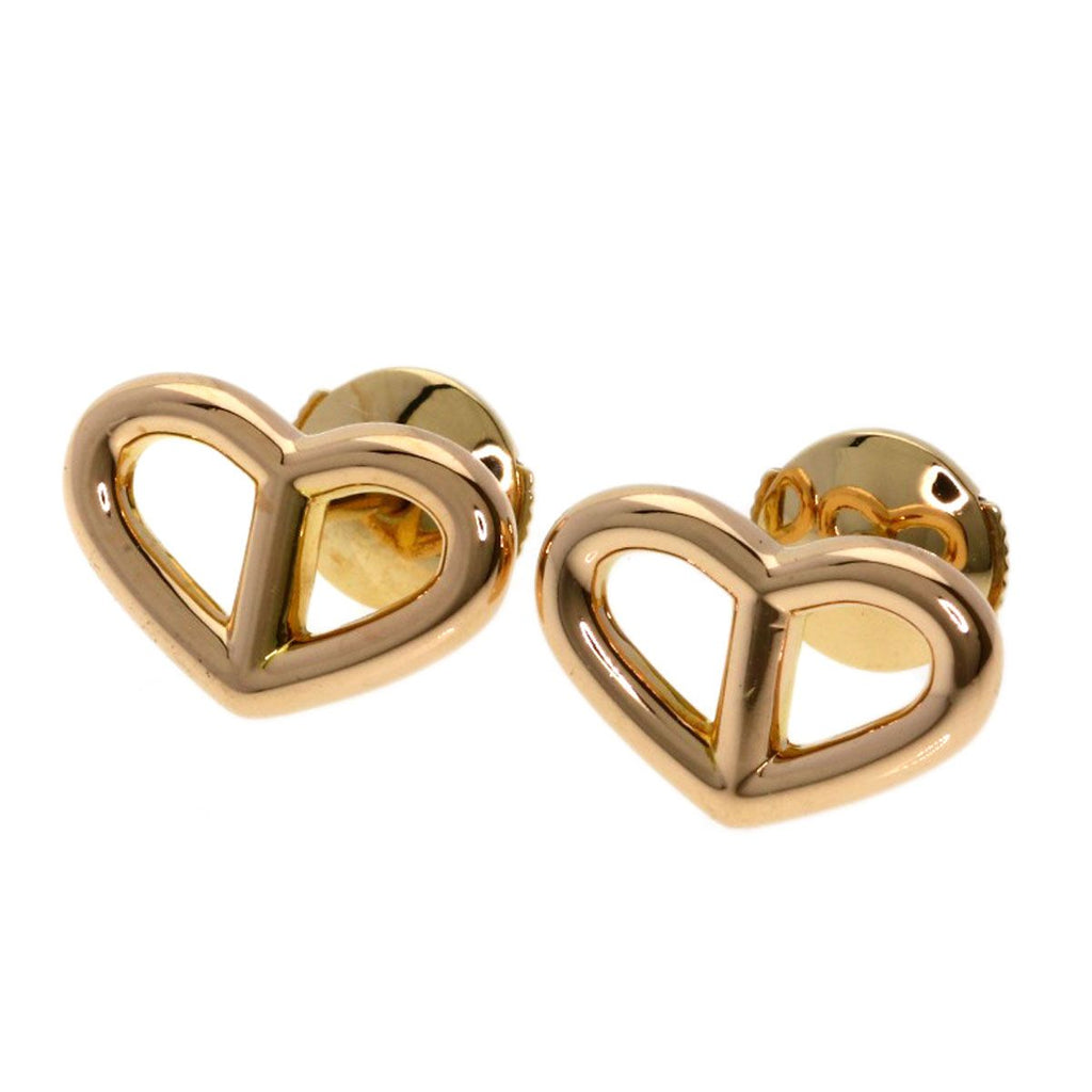 Hermes Chaine D'ancre Heart Earrings 18k Pink Gold