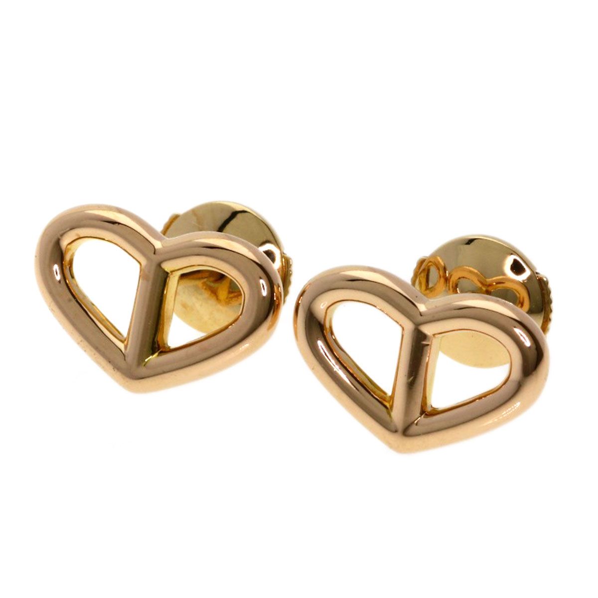 Hermes Chaine D'ancre Heart Earrings 18k Pink Gold