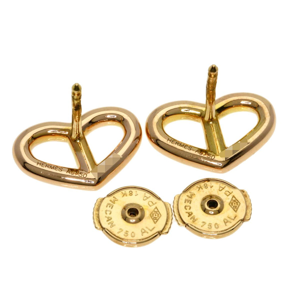 Hermes Chaine D'ancre Heart Earrings 18k Pink Gold — view 3