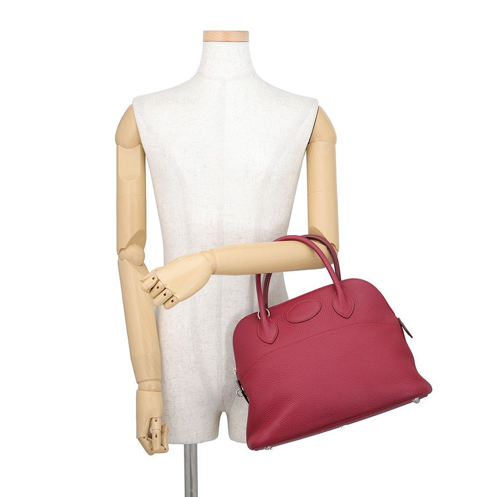 Hermes Handbag Bolide 31 Ruby Silver Taurillon Clemence 2-Way — view 4