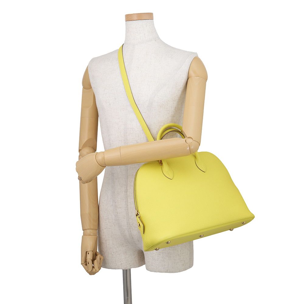 Hermes Handbag Bolide 30 Lime Gold Ever Color 2-Way — view 5