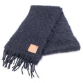 Loewe Anagram Fringe Scarf Wool Mohair Black