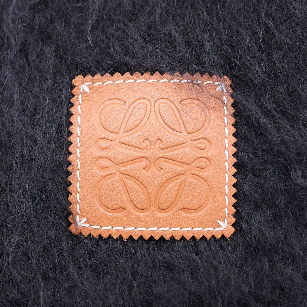 Loewe Anagram Fringe Scarf Wool Mohair Black — view 2