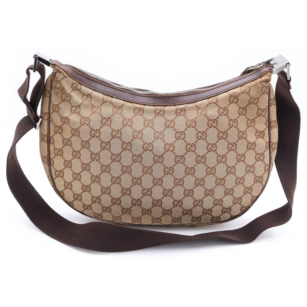 Gucci GG Canvas Leather Shoulder Bag Brown — view 2