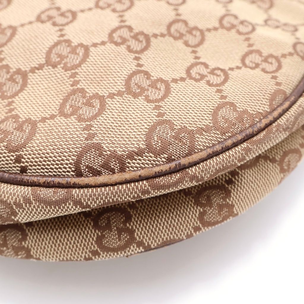 Gucci GG Canvas Leather Shoulder Bag Brown — view 5