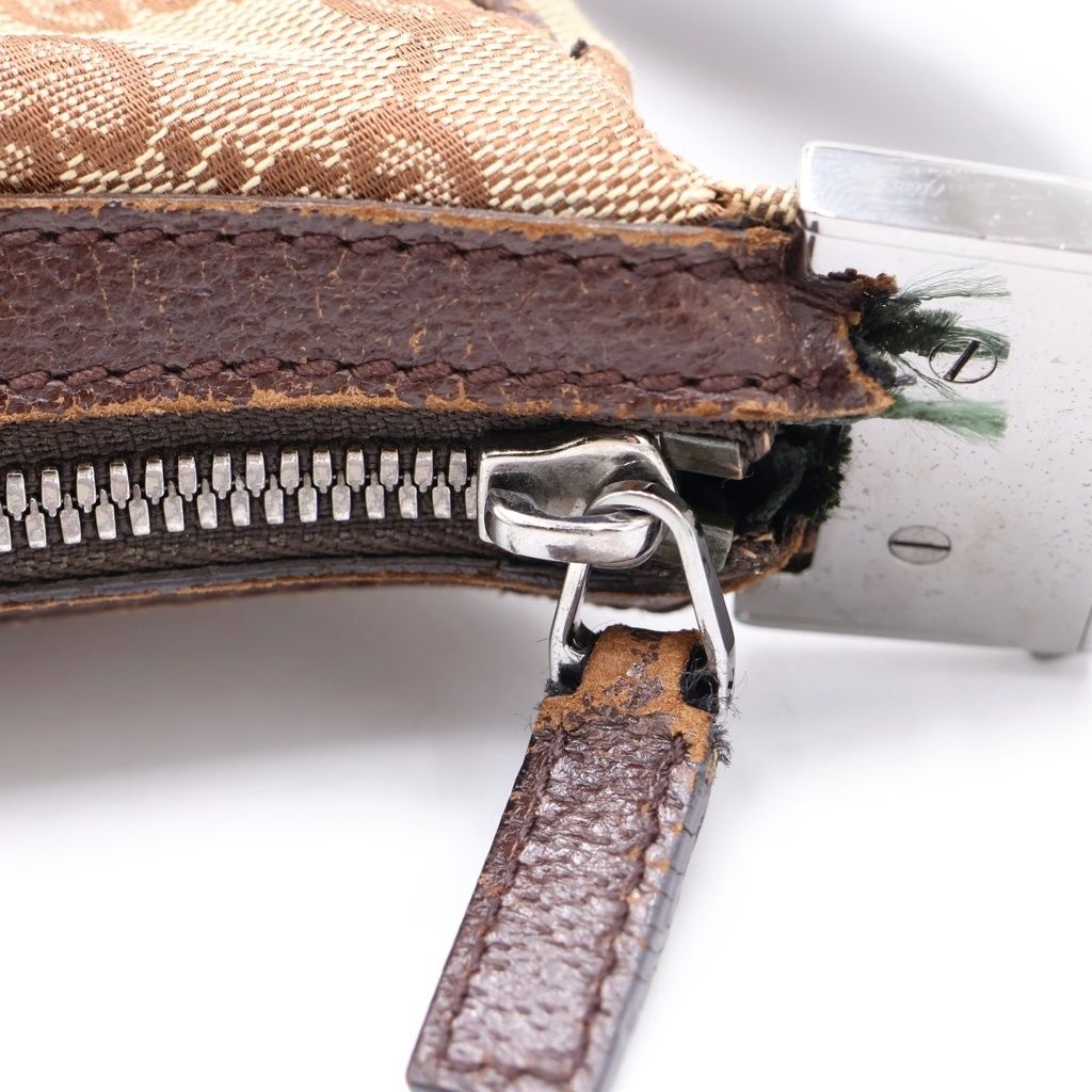 Gucci GG Canvas Leather Shoulder Bag Brown — view 6