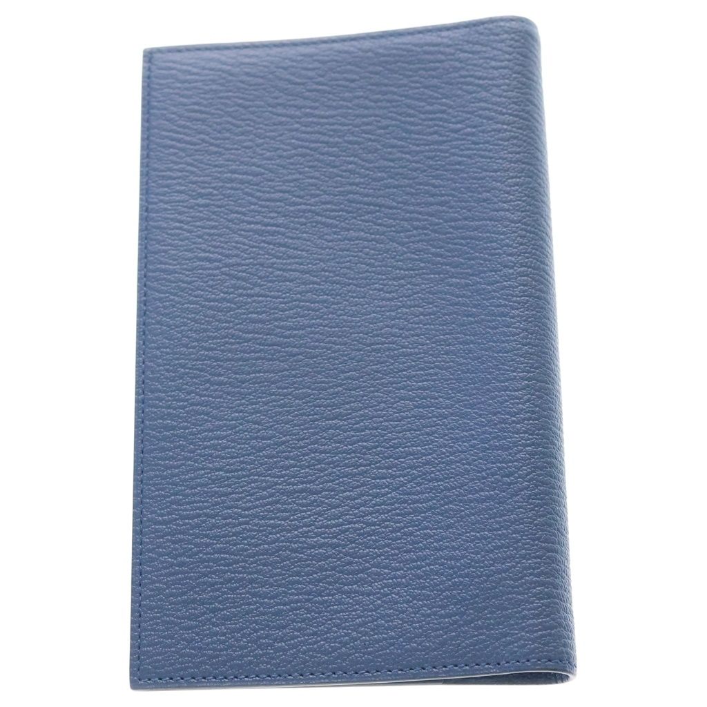 Hermes Agenda Vision 2 Blue Agate Chevre Mysore Leather Notebook Cover Silver — view 2