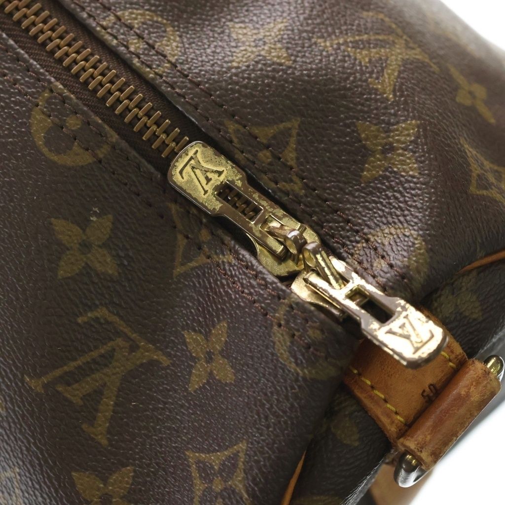 Louis Vuitton Monogram Keepall Bandouliere 50 2-Way Boston Bag Brown Leather — view 8