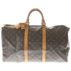 Louis Vuitton Monogram Keepall Bandouliere 50 2-Way Boston Bag Brown Leather