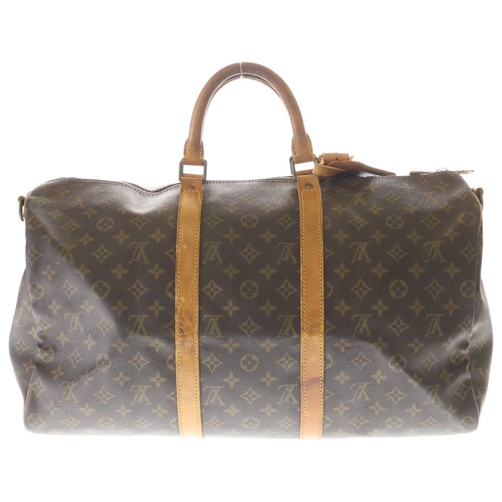 Louis Vuitton Monogram Keepall Bandouliere 50 2-Way Boston Bag Brown Leather — view 2