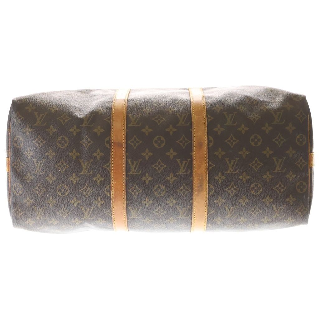 Louis Vuitton Monogram Keepall Bandouliere 50 2-Way Boston Bag Brown Leather — view 4