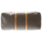 Louis Vuitton Monogram Keepall Bandouliere 50 2-Way Boston Bag Brown Leather — view 4