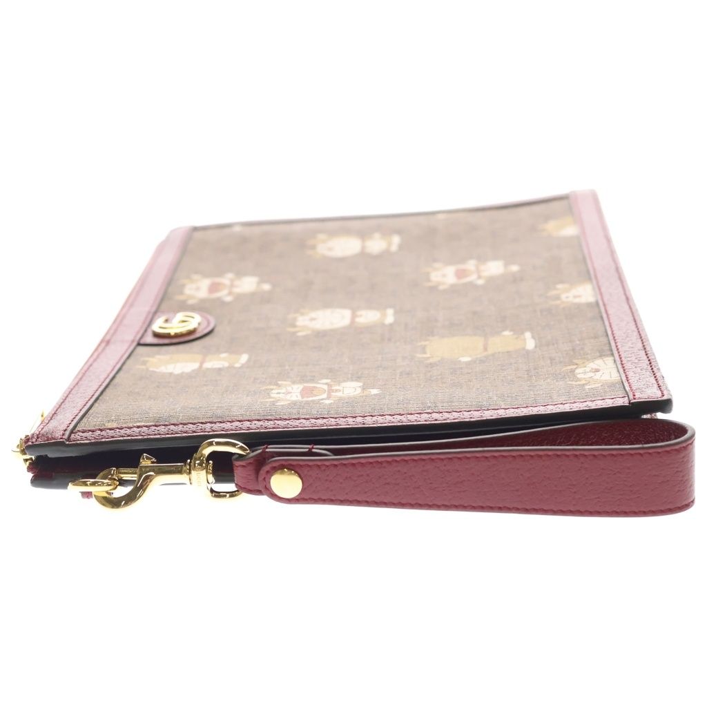 Gucci Doraemon Mini GG Supreme Canvas Clutch Brown — view 3