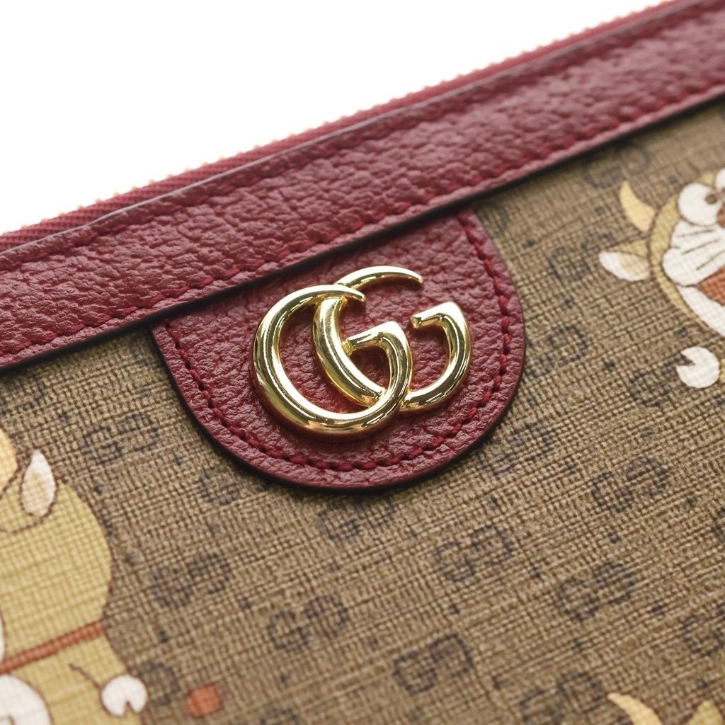Gucci Doraemon Mini GG Supreme Canvas Clutch Brown — view 6