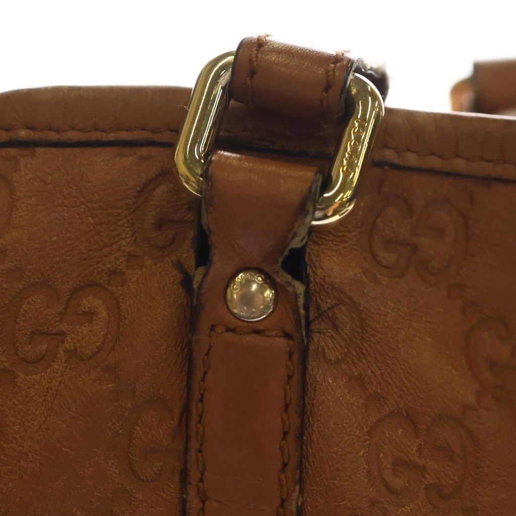 Gucci Interlocking Camel Leather Tote Bag Brown — view 8