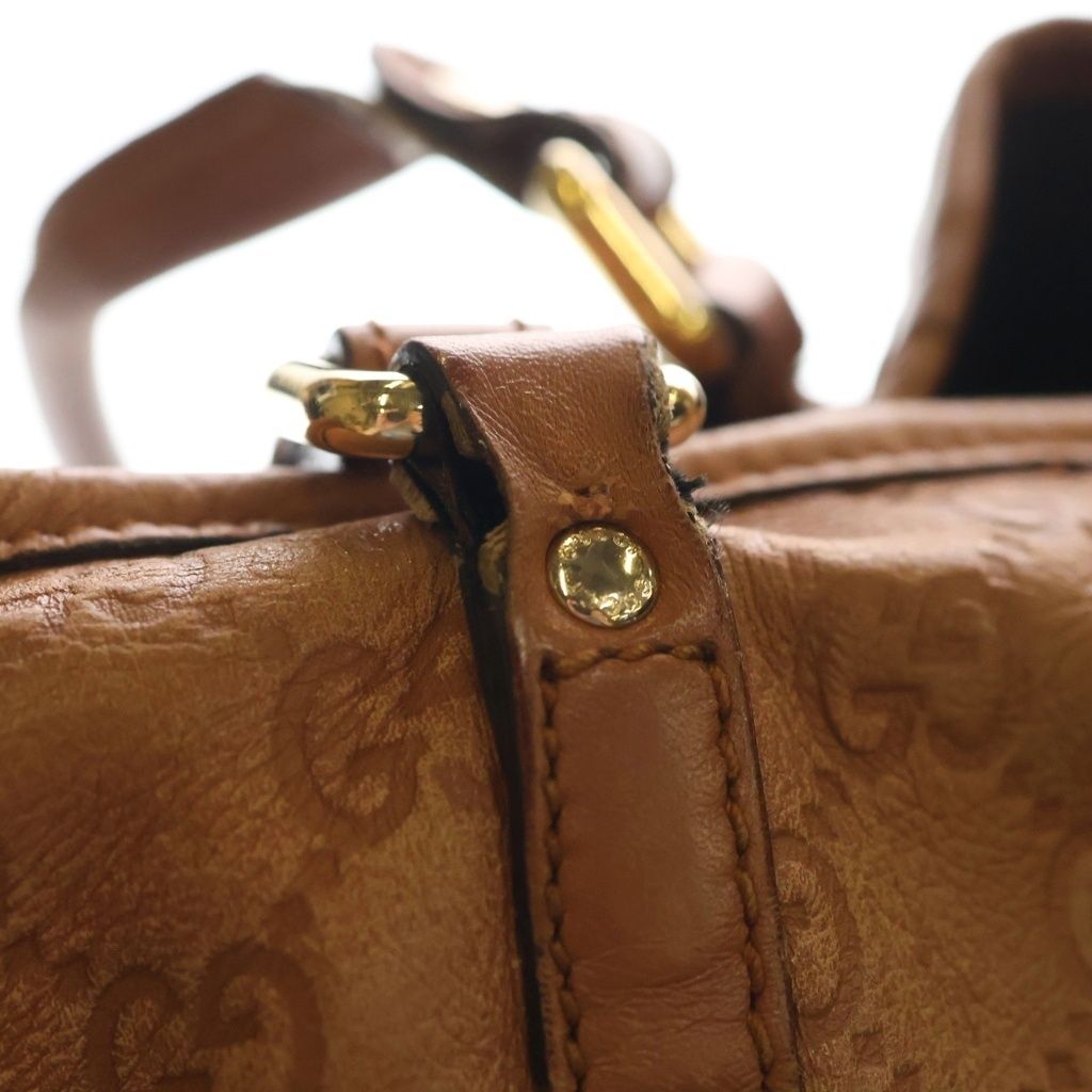 Gucci Interlocking Camel Leather Tote Bag Brown — view 7