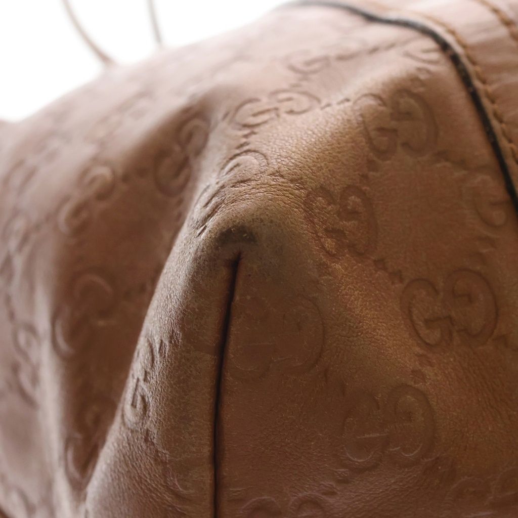 Gucci Interlocking Camel Leather Tote Bag Brown — view 5