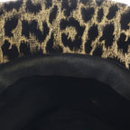 Dior Logo Signature Leopard Print Rayon Cotton Silk Bob Hat 57 Black Gold — view 6