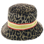 Dior Logo Signature Leopard Print Rayon Cotton Silk Bob Hat 57 Black Gold — view 2
