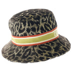 Dior Logo Signature Leopard Print Rayon Cotton Silk Bob Hat 57 Black Gold — view 3