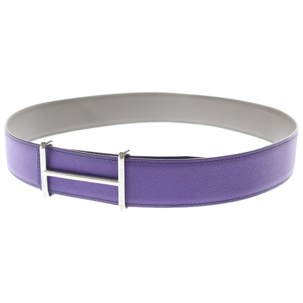 Hermes Constance Idem Reversible Belt Purple Gray