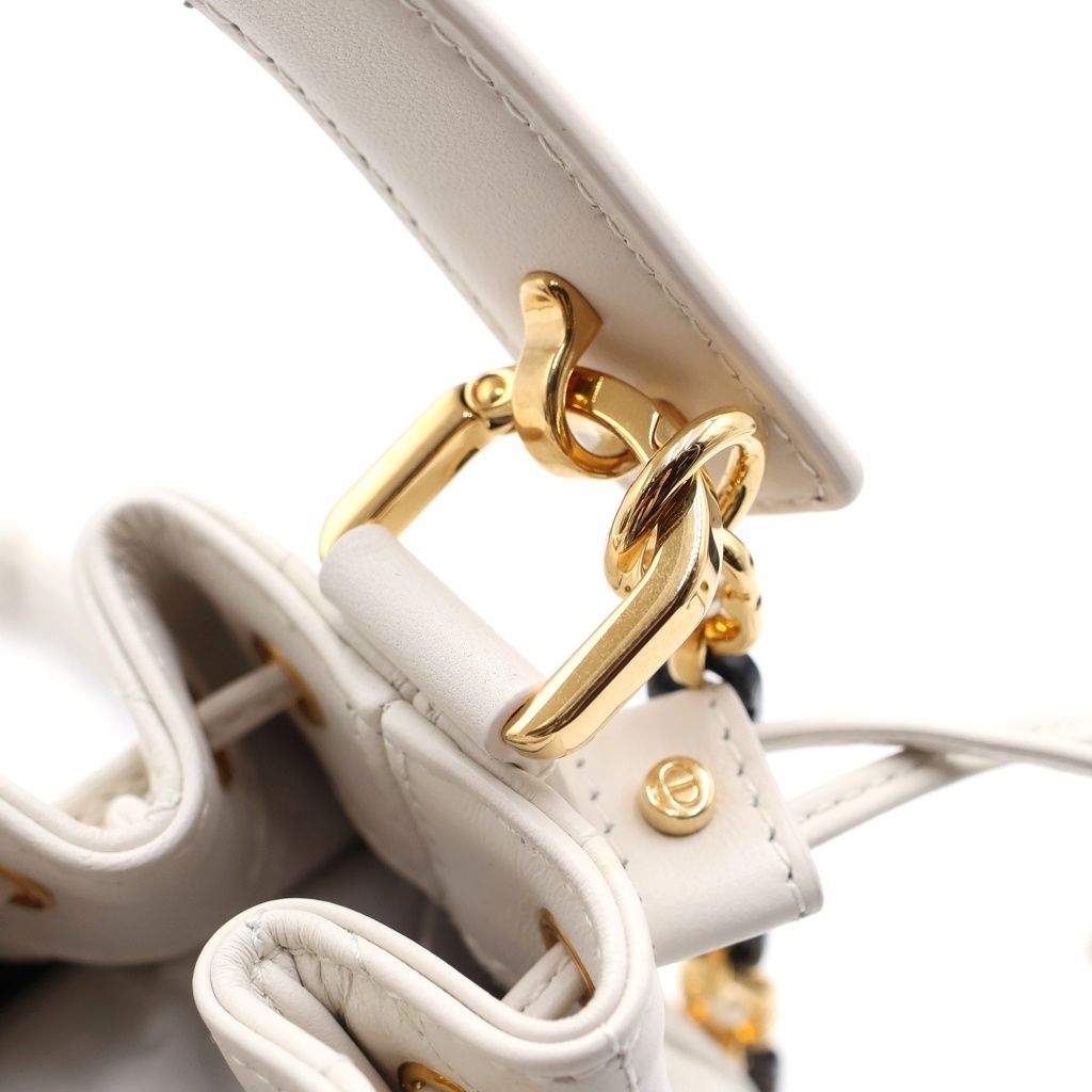 Dior Jolie Bucket Bag Lambskin White — view 6