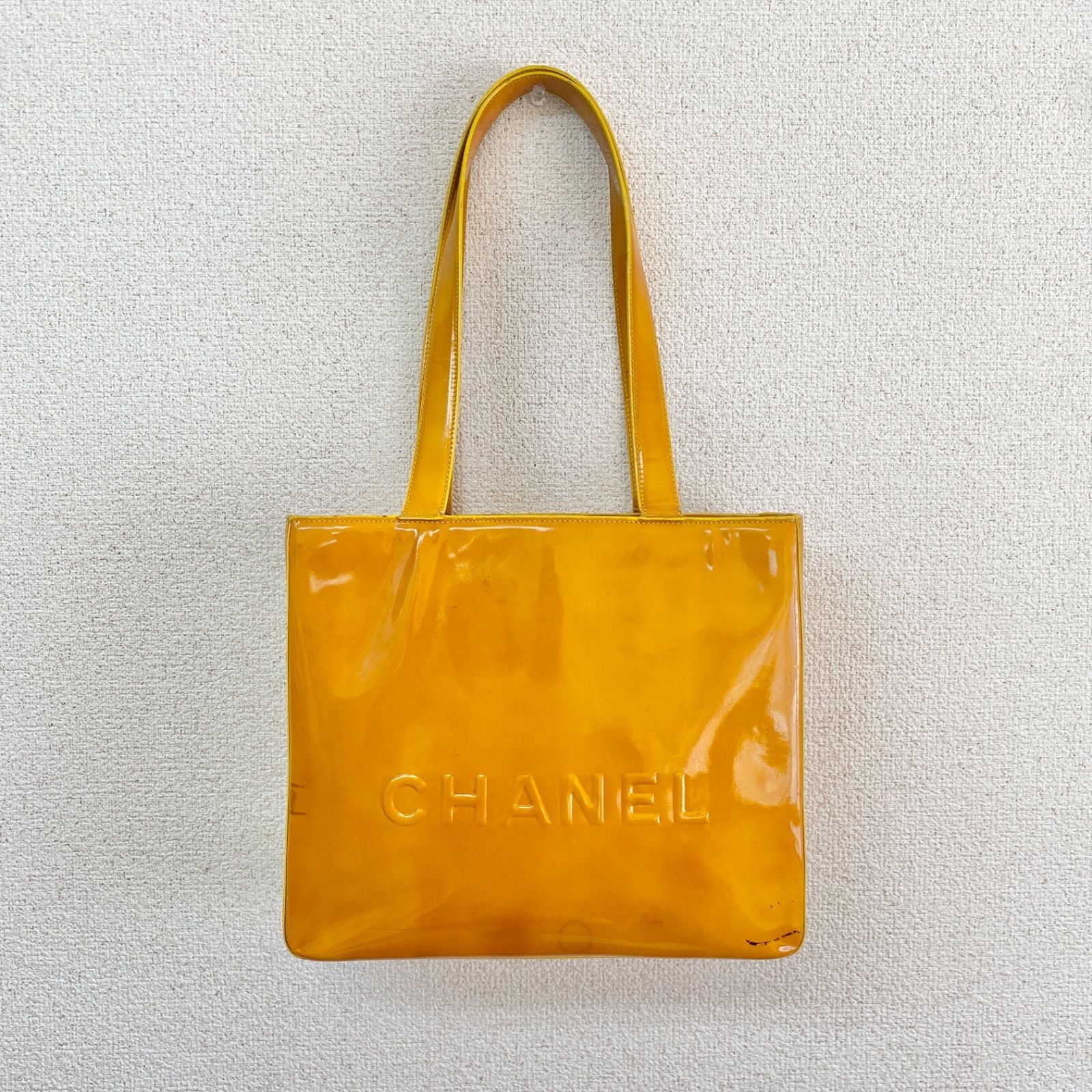 Chanel Tote Bag Vintage Enamel Yellow