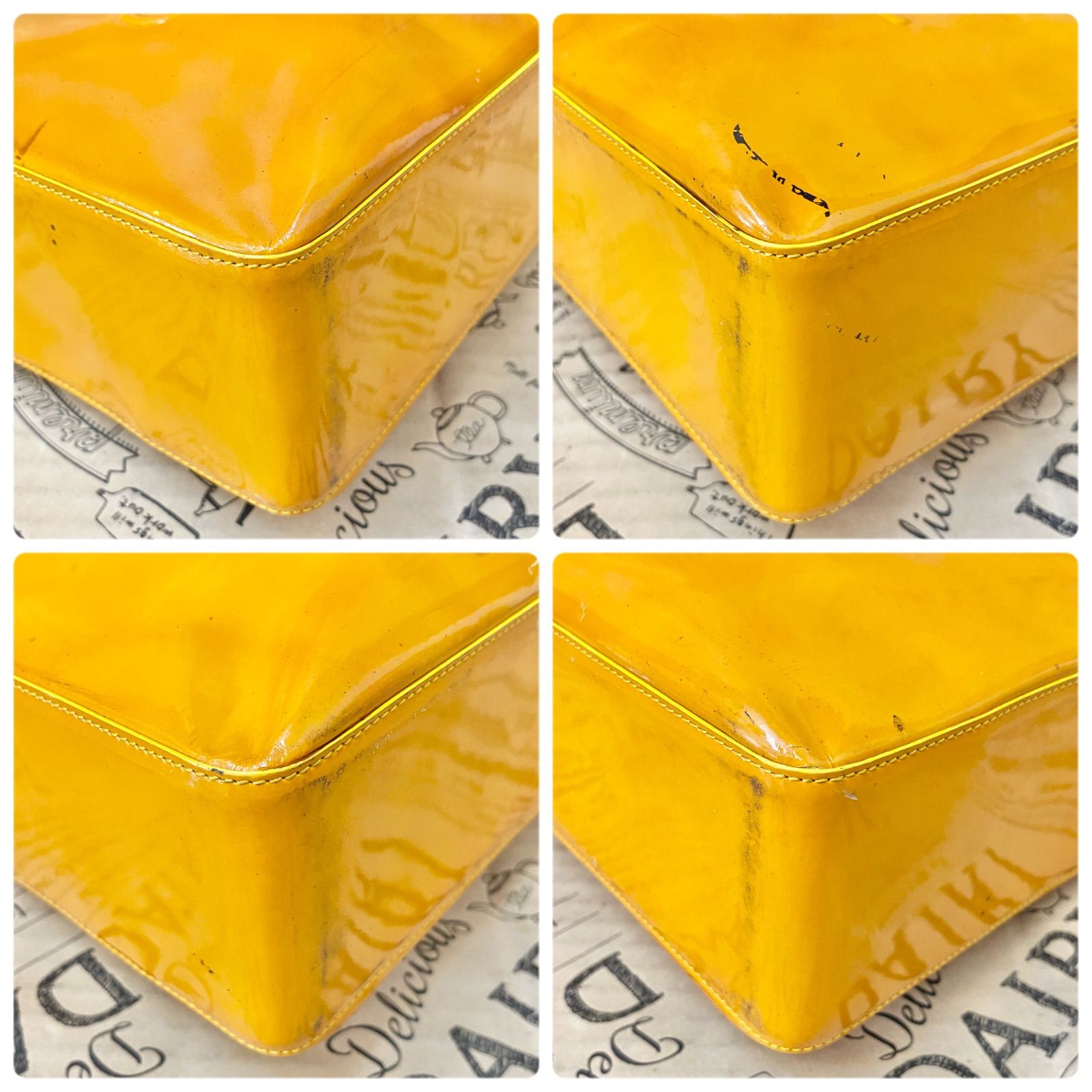 Chanel Tote Bag Vintage Enamel Yellow — view 6