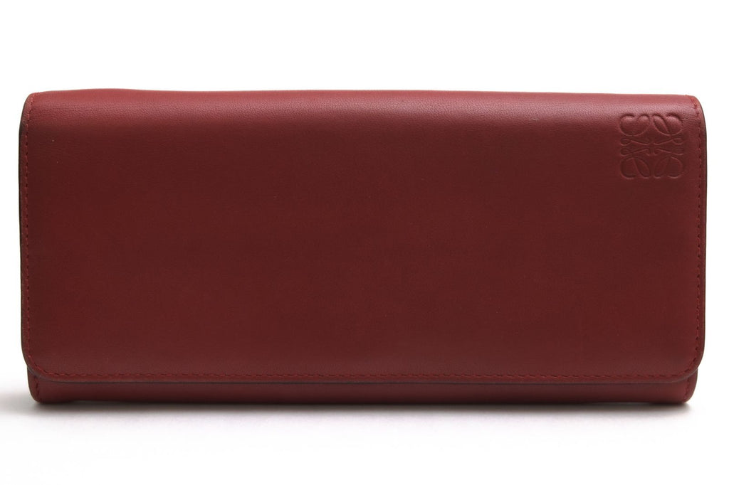 Loewe Wallet Leather Red Continental Coin Pocket
