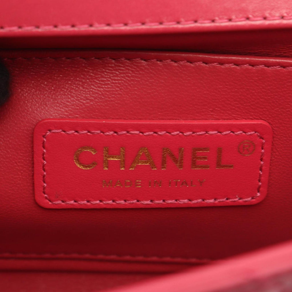 Chanel Shoulder Bag Quilted Small Flap Dark Pink Leather Chain — view 4