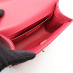 Chanel Shoulder Bag Quilted Small Flap Dark Pink Leather Chain — view 3