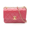 Chanel Shoulder Bag Quilted Small Flap Dark Pink Leather Chain