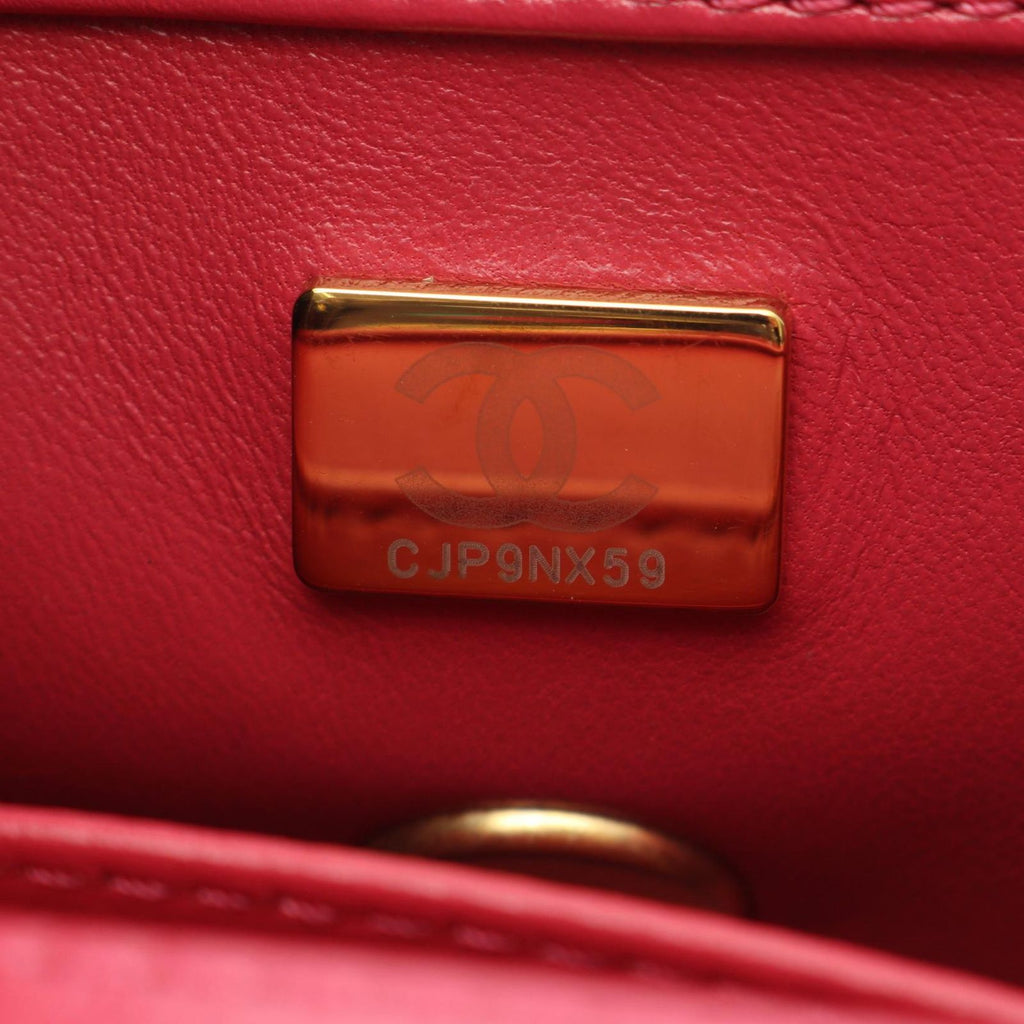 Chanel Shoulder Bag Quilted Small Flap Dark Pink Leather Chain — view 5