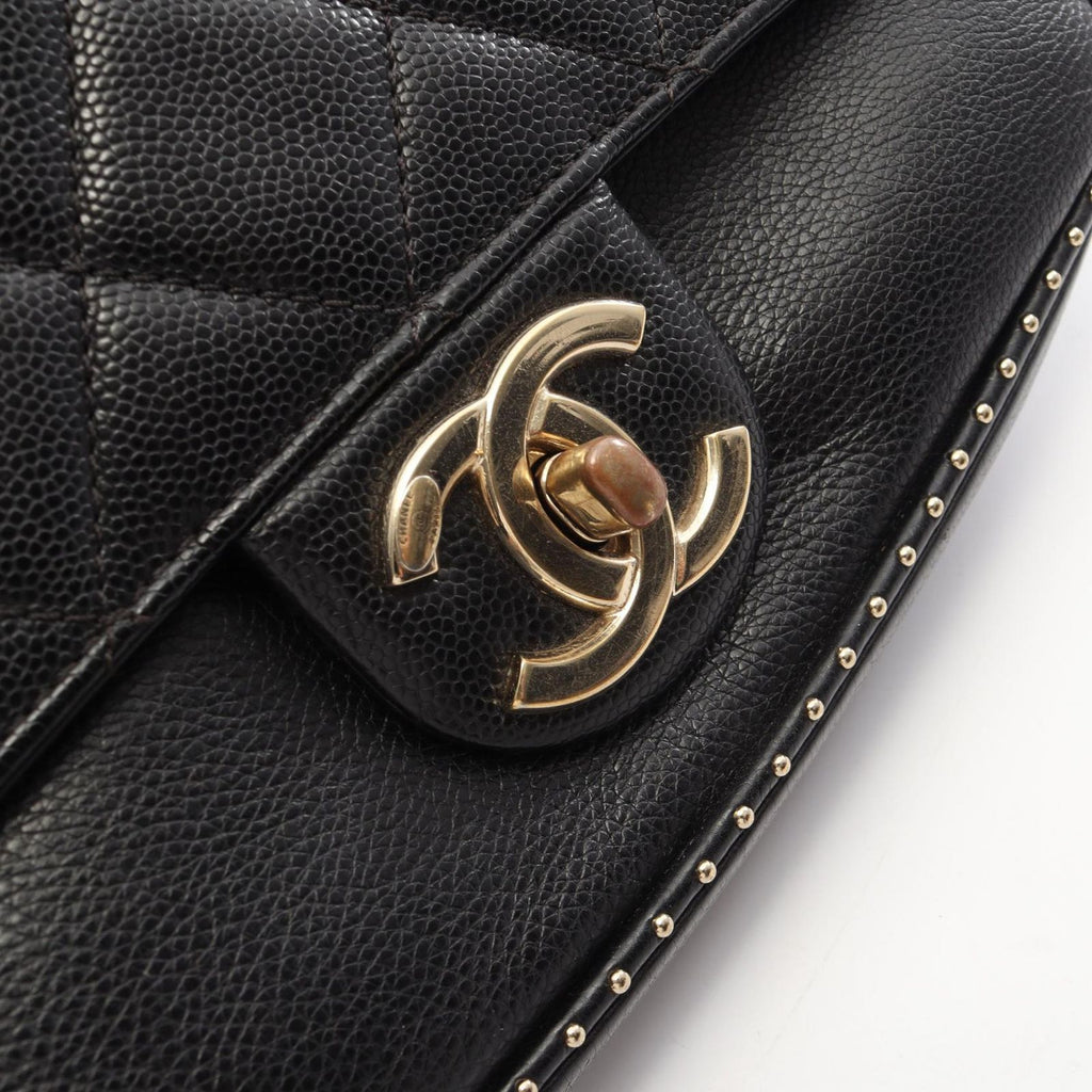 Chanel Shoulder Bag Quilted 2-Way Black — view 8