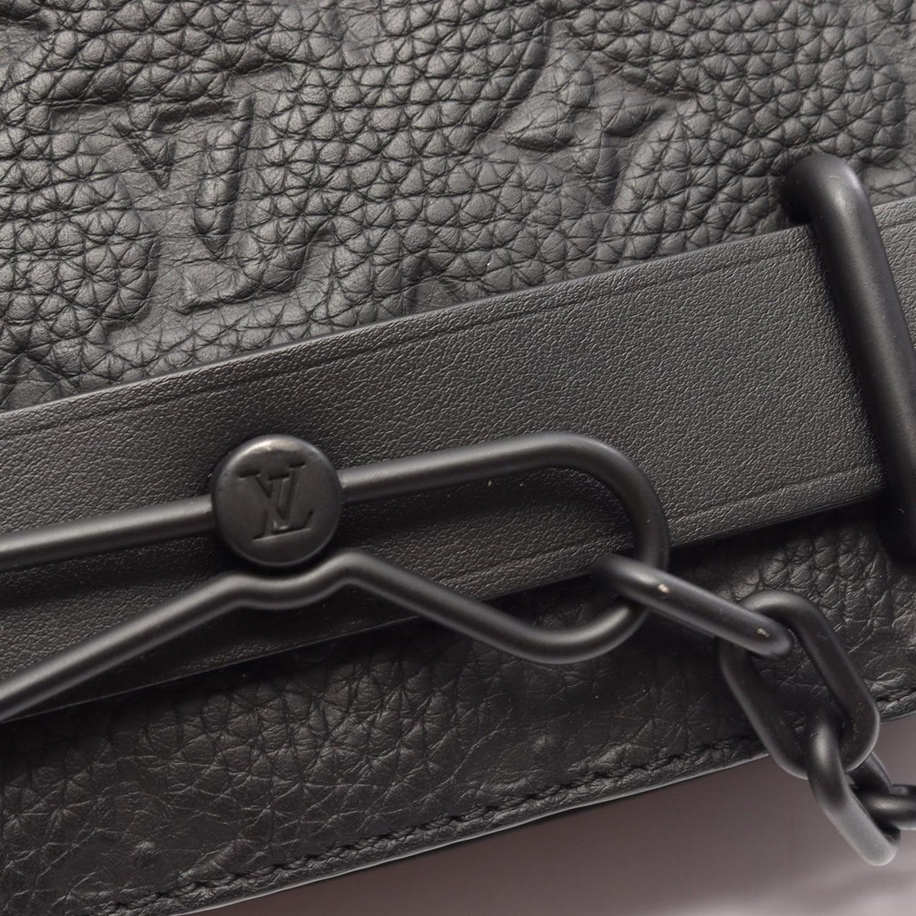 Louis Vuitton Shoulder Bag Steamer Messenger Taurillon Monogram Noir — view 7