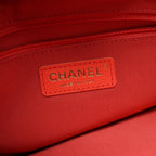 Chanel Backpack Quilted Loop Handle Red Skin Chain — view 4