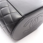 Chanel Shoulder Bag Quilted Vanity 2-Way Black Lambskin Chain — view 7