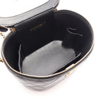 Chanel Shoulder Bag Quilted Vanity 2-Way Black Lambskin Chain — view 3