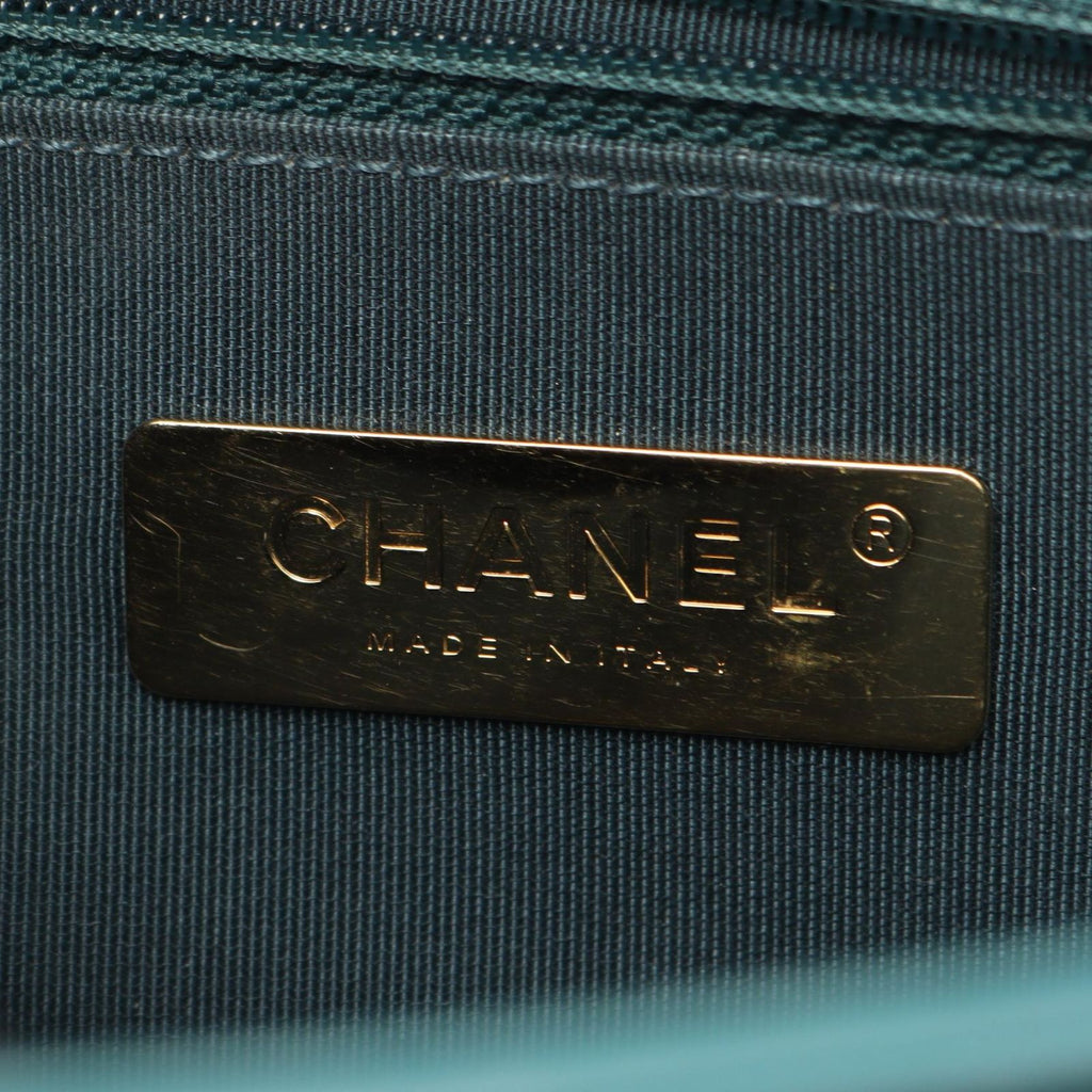 Chanel Shoulder Bag Quilted 2-Way Blue Green Leather — view 4