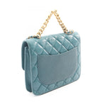 Chanel Shoulder Bag Quilted 2-Way Blue Green Leather — view 2