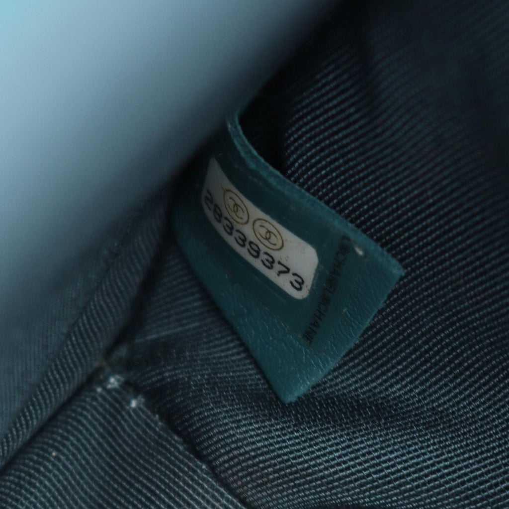 Chanel Shoulder Bag Quilted 2-Way Blue Green Leather — view 5