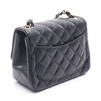 Chanel Shoulder Bag Mini Quilted Black Lambskin Chain — view 2