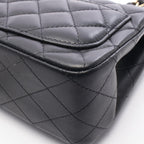 Chanel Shoulder Bag Mini Quilted Black Lambskin Chain — view 8