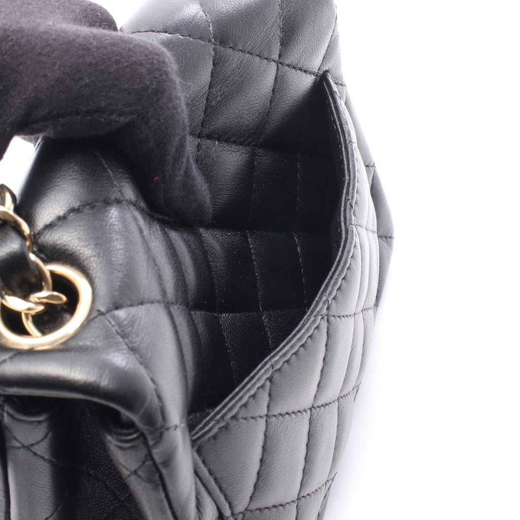 Chanel Shoulder Bag Mini Quilted Black Lambskin Chain — view 6