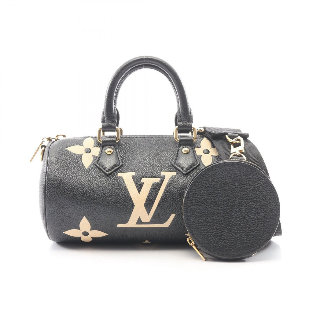 Louis Vuitton Handbag Papillon BB 2-Way Black Beige Leather