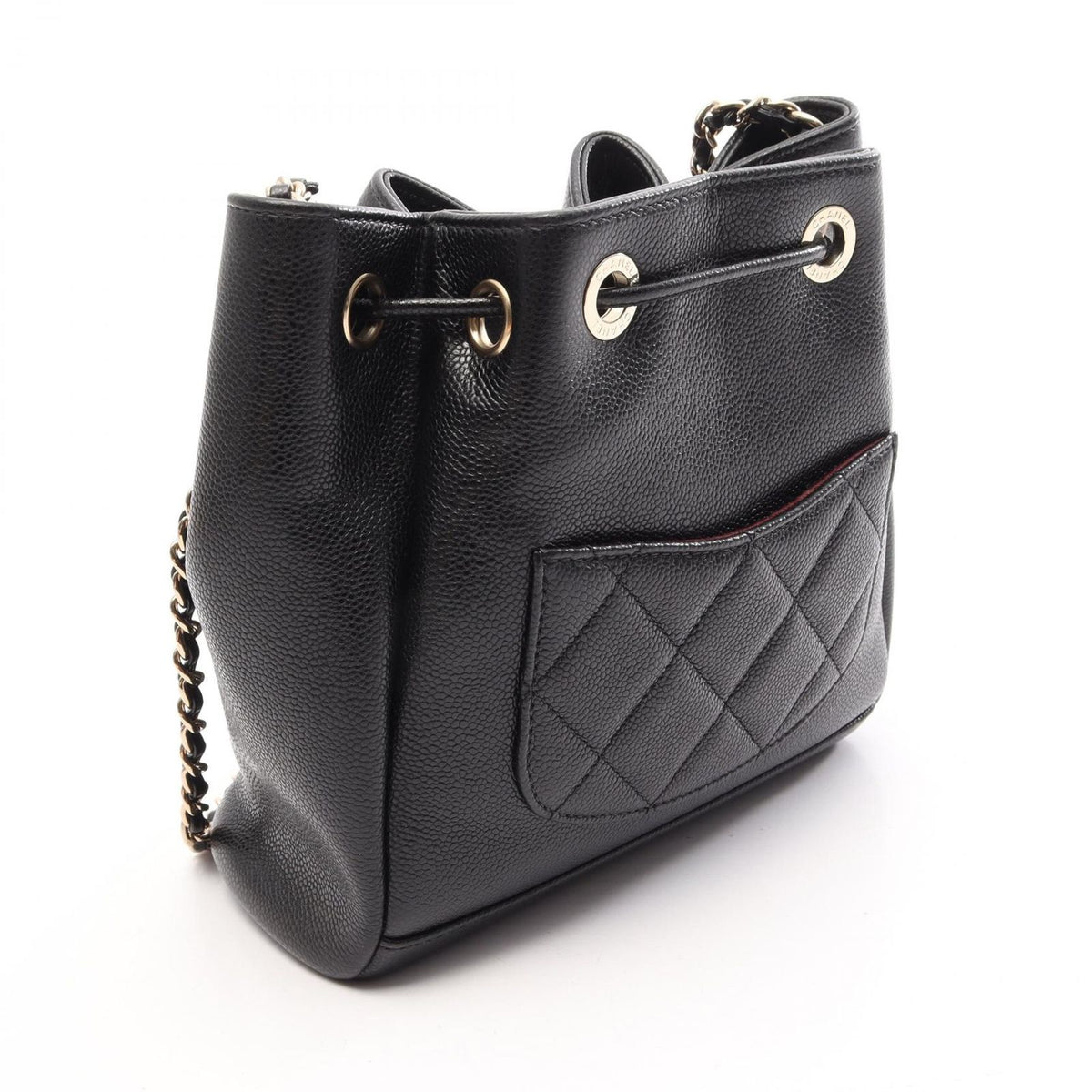 Chanel Shoulder Bag Quilted Black Caviar Leather — view 2