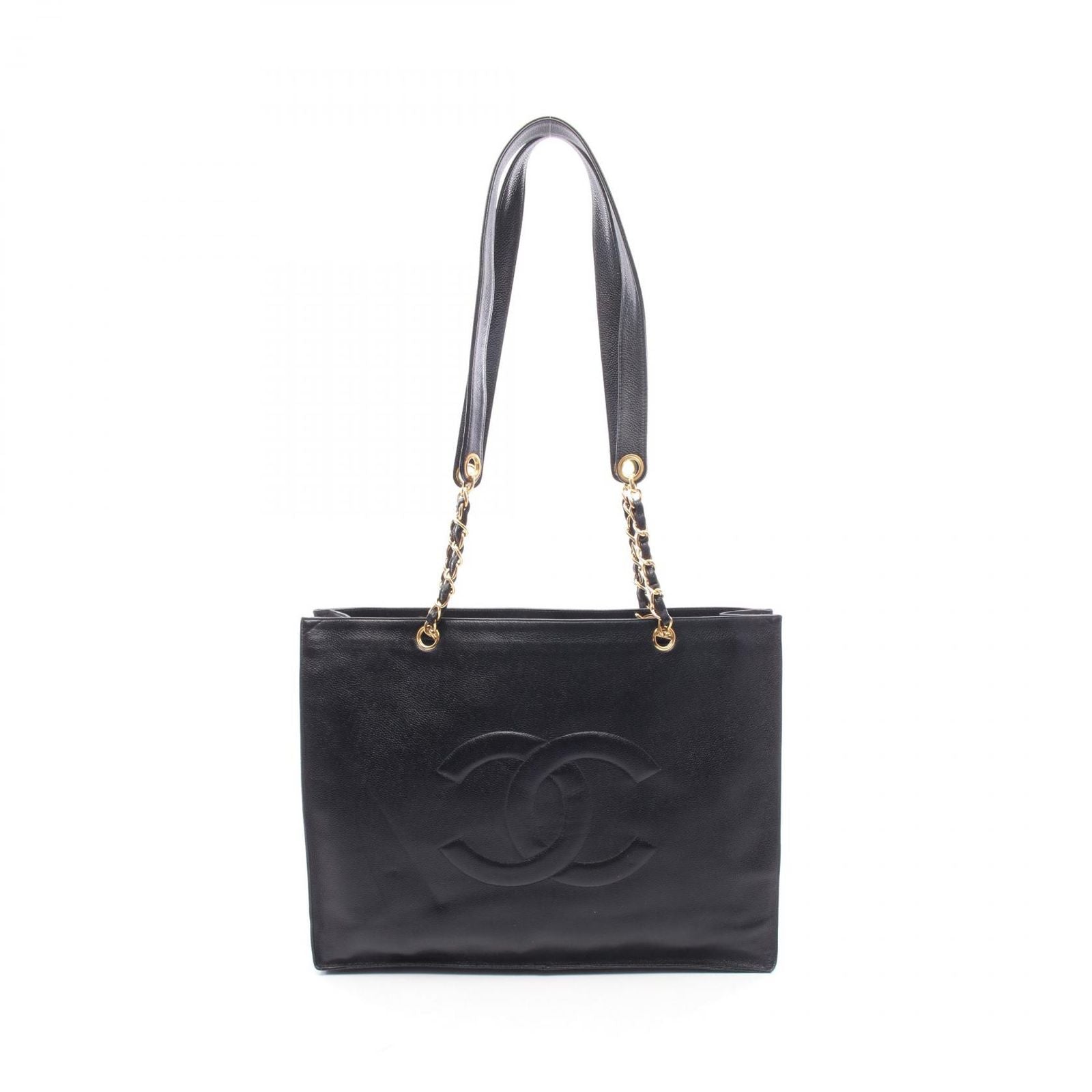 Chanel Tote Bag Jumbo CC Logo Chain Black