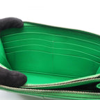Bottega Veneta Round Wallet Zip Around Maxi Intrecht Green Leather Cassette — view 7