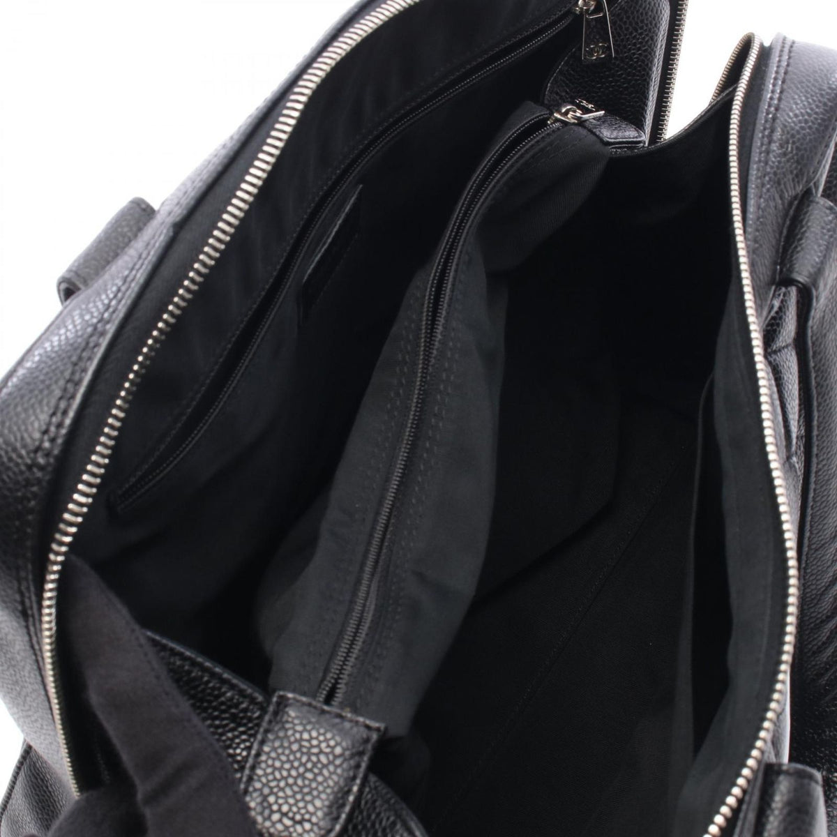 Chanel Tote Bag Quilted Black Caviar Leather — view 3