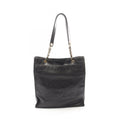 Chanel Tote Bag CC Logo Black Lambskin Chain